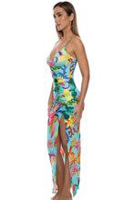 OCEAN'S KISS - Ruched Front Tank Maxi Dress • Multicolor