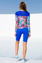 GORGEOUS CHAOS - Fitted Mesh Panel Jacket & Mixed Waistband Capri Legging • Multicolor