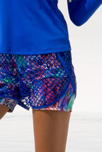 GORGEOUS CHAOS - Fitted Long Sleeve Trimmed Top & Fishnet Overlay Shorts • Multicolor