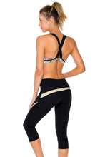 BOMBO - Crossback Sports Bra & Gold Cut Out Capri • Black Gold