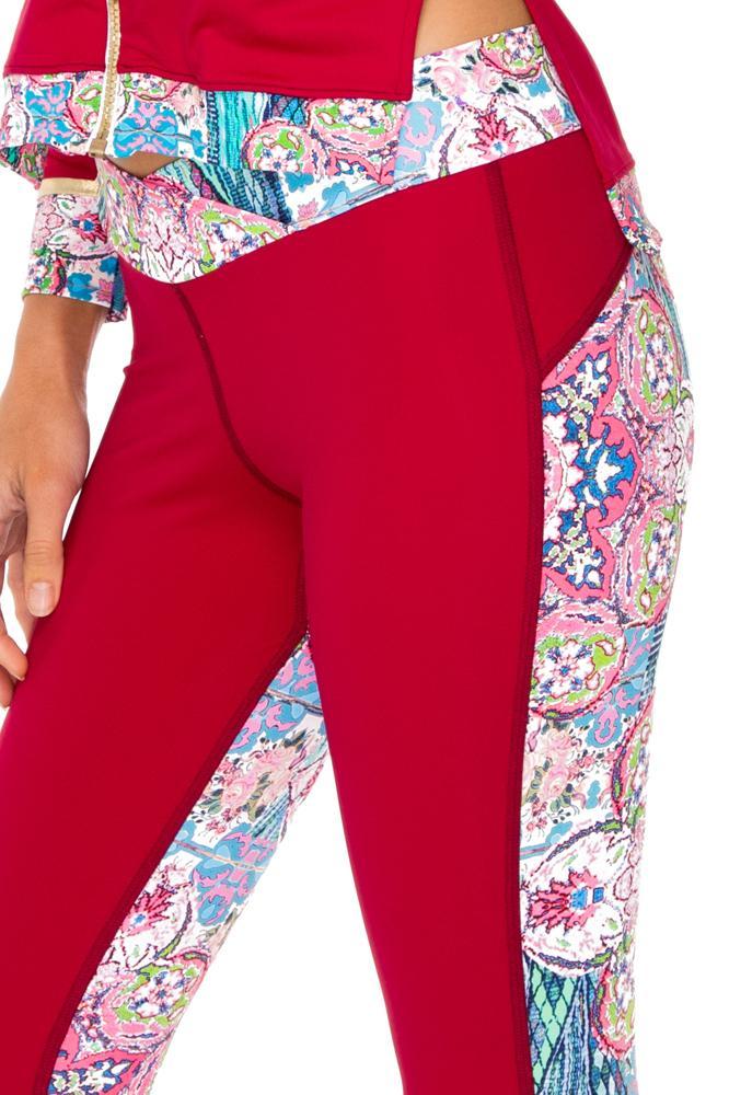AZUCAR - Pintucked Sleevers Open Side Jacket & Cross Waistband Capri Legging • Multicolor