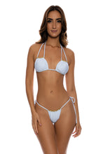 LULI CHIC - Multiway Scrunched Cup Bandeau Top & Seamless String Brazilian Tie Side Bottom • White