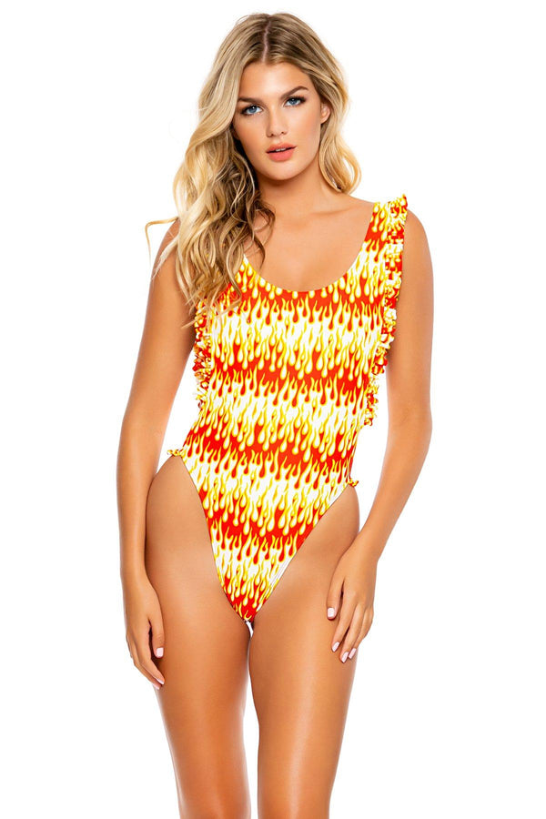 FLAME OF LOVE - Tank Open Sides Thong One Piece Bodysuit