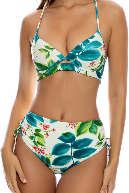 FLORAL BABY - Underwire Top & High Waist Bottom • Multicolor