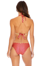 DOTTED DELIGHT - Triangle Halter Top & Full Bottom • Ruby Red