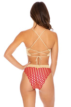 DOTTED DELIGHT - Underwire Top & High Leg Banded Waist Bottom • Ruby Red