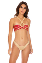 DOTTED DELIGHT - Bandeau Top & Brazilian Bottom • Ruby Red