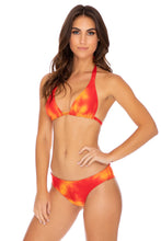 FIRE DANCER - Triangle Halter Top & Seamless Full Ruched Back Bottom • Fuego