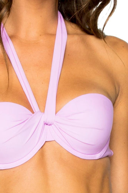 COSITA BUENA - Fama Multi Way Underwire Bandeau & Strappy Brazilian Ruched Back Bottom • Lavanda