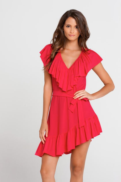 COSITA BUENA - Unwrap Me Mini Dress • Bombshell Red