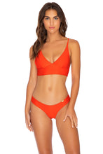 COSITA BUENA - Cross Back Bustier Top & Seamless Wavey Ruched Back Bottom • Sangrita