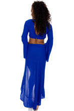 COSITA BUENA - Bell Sleeve Crop Top & Ruffle High Lo Slit Skirt • Electric Blue