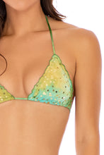 OFF DUTY MERMAID - Wavey Triangle Top & Wavey Ruched Back Tie Side Bottom • Multicolor