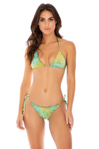 OFF DUTY MERMAID - Wavey Triangle Top & Wavey Ruched Back Tie Side Bottom • Multicolor