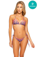 RULE BREAKER - Triangle Top & Wavy Ruched Back Tie Side Bottom • Multicolor