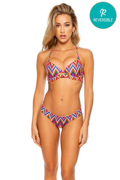 RULE BREAKER - Underwire Top & Seamless Wavy Ruched Back Bottom • Multicolor