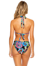 FEATHER LOVE - Triangle Halter Top & Seamless Full Ruched Back Bottom • Multicolor