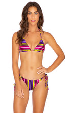 PARTY ANIMAL - Triangle Top & Wavey Ruched Back Tie Side Bottom • Multicolor