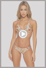 FLORIDA BABE - Triangle Halter Top & Seamless Full Ruched Back Bottom • Sand