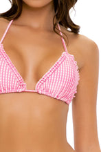PINK WISHIN - Triangle Top & Wavey Ruched Back Tie Side Bottom • Pink