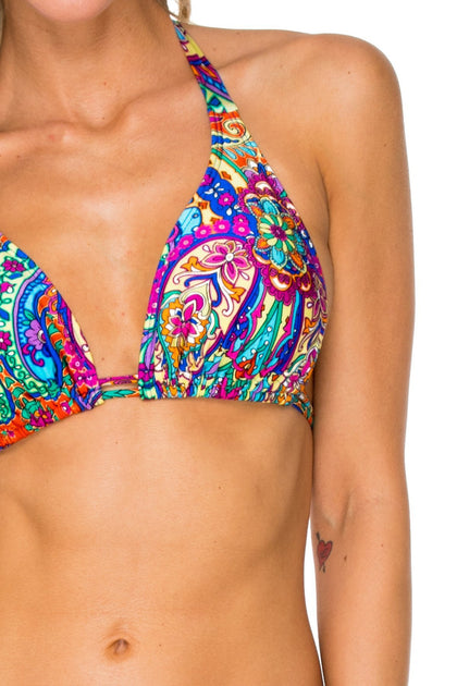 PACHANGA - D Cup Triangle Top & Scrunch Side Full Bottom • Multicolor