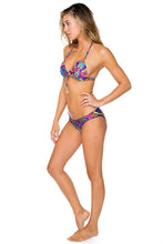 PACHANGA - Adj Front Molded Tri Halter & Full Coverage Ruched Back • Multicolor