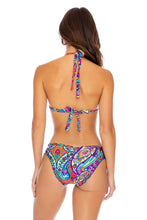 RETRO CRUSH - Triangle Halter Top & Seamless Full Ruched Back Bottom • Multicolor