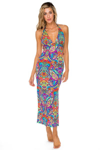 PACHANGA - Maxi Halter Dress • Multicolor