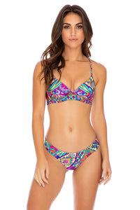 RETRO CRUSH - Underwire Top & Seamless Wavey Ruched Back Bottom • Multicolor