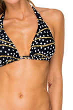 CLUB TROPICANA - D Cup Triangle Halter & Full Ruched Back • Black