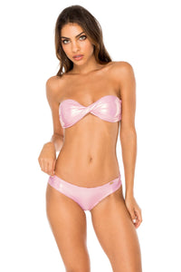 AY DIOS MIO - Twist Bandeau & Full Coverage Ruched Back • Rose Champagne
