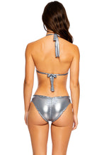 HEAVY METAL - Triangle Halter Top & Full Ruched Back Bottom • Vip Platinum