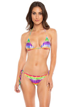 AFTERGLOW - Triangle Top & Wavey Ruched Back Tie Side Bottom • Multicolor