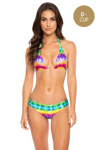 AFTERGLOW - Triangle Halter Top & Seamless Full Ruched Back Bottom • Multicolor