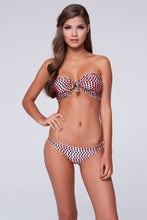 HOT SPOT - Wavey Tie Front Bandeau & Drawstring Back Scrunch Bottom • Coral