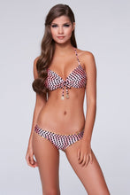 HOT SPOT - Molded Push Up Bandeau Halter Top & Full Ruched Back Bottom • Coral