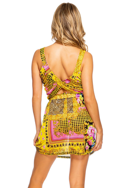 BACK  IN TIME - Timeless Cut Out Short Dress • Multicolor