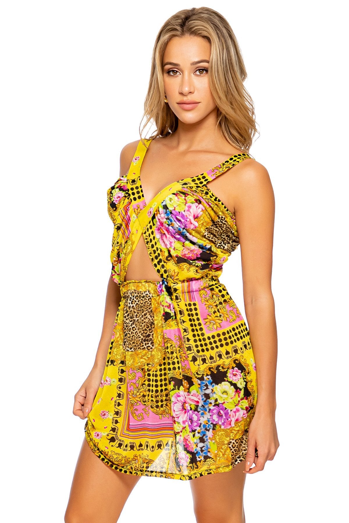 BACK  IN TIME - Timeless Cut Out Short Dress • Multicolor
