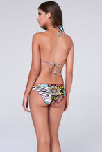 DESFILE DE ESTRELLAS - Molded Push Up Bandeau Halter Top & Full Ruched Back Bottom • Multicolor