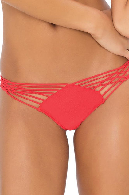 CUBA LIBRE - Push Up Underwire Top & Strappy Brazilian Ruched Back Bottom • Luli Red
