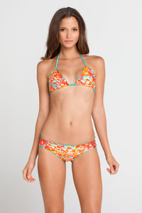 FIESTA DE FLORES - Wavey Triangle Top & Full Ruched Back Bottom • Multicolor