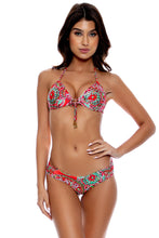 AZULEJOS DEL MAR - Molded Push Up Bandeau Halter Top & Bootylicious Bottom • Multicolor