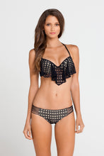 BURBUJAS DE AMOR - Cascade Push Up Underwire Top & Multi Strings Full Bottom • Black