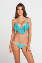 BURBUJAS DE AMOR - Cascade Push Up Underwire Top & Multi Strings Brazilian Ruched Back Bottom • Aqua