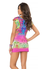 CLANDESTINA - Short Sleeve Bodycon Dress • Multicolor