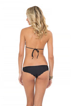 SI SOY SIRENA - Scalloped Triangle Top & Scalloped Back Minimal Coverage Bottom • Black