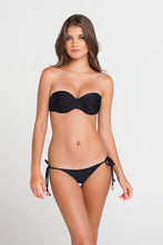 SI SOY SIRENA - Scalloped Underwire Push Up Bandeau Top & Scalloped Back Brazilian Tie Side Bottom • Black