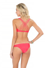 VERANO DE RUMBA - Multi Cross Strap Bra Top & Strappy Front Side Moderate Bottom • Bombshell Red