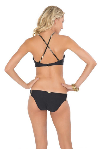 CHAMPAGNE SPARKLE - Intertwine Scoop Halter Top & Intertwine Full Bottoms • Black