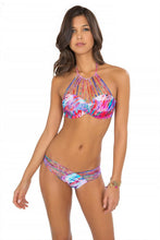 AMANECER - Underwire Push Up Bandeau Top & Strappy Brazilian Ruched Back Bottom • Multicolor